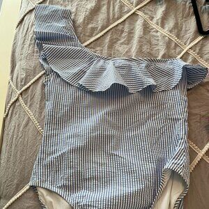 J Crew Seersucker One Piece, Size L